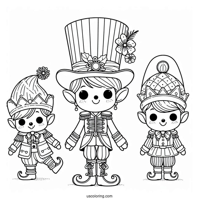 Elf Nutcracker Coloring Page
