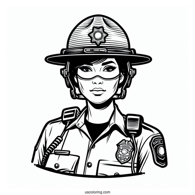 Coloring Page Of State Trooper