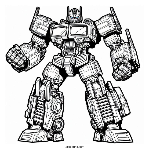 Angry Optimus Prime Coloring Page