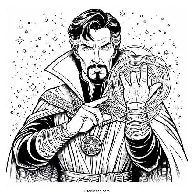 Dr. Strange Casting A Spell Coloring Sheet