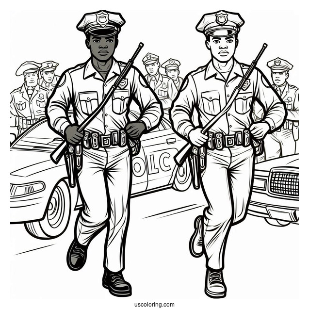 Police Man Patrolling The Streets