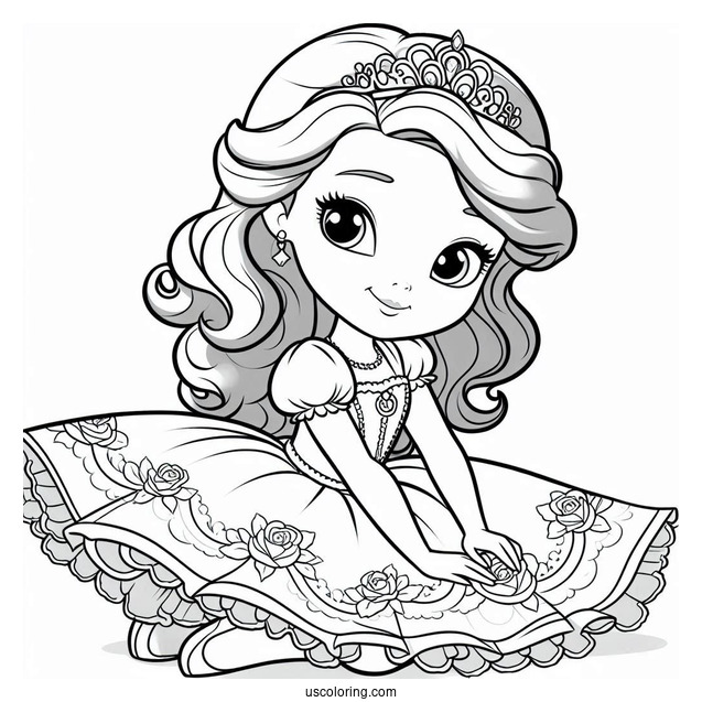 Sofia The First Coloring Page Curtsying For Kids