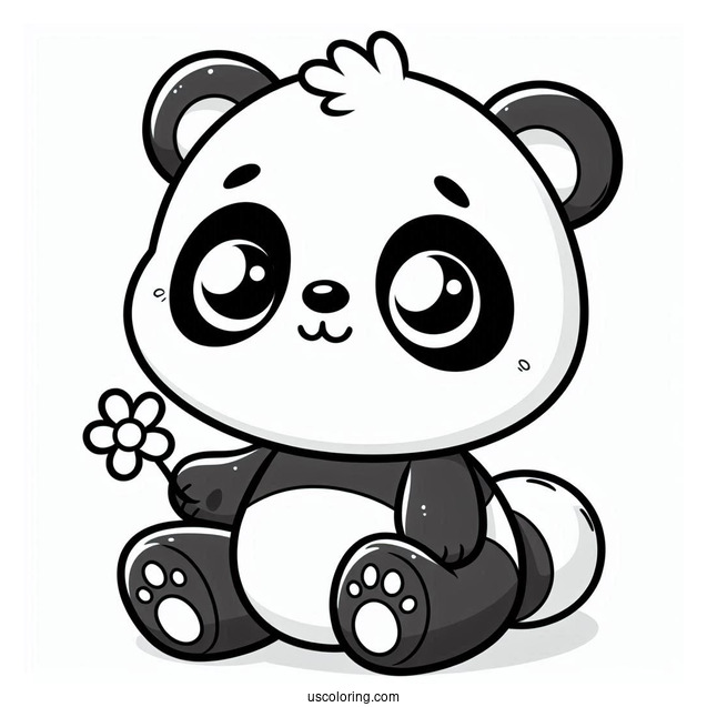 Adorable Cartoon Panda Coloring Sheet
