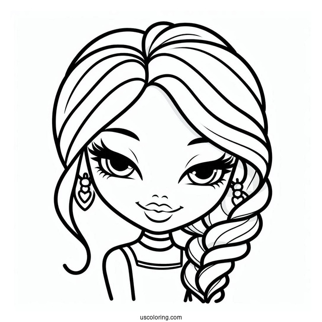 Easy Outline Of Bratz Cloe For Kids