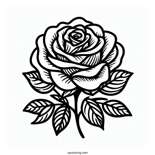 Easy Outline Of a Rose