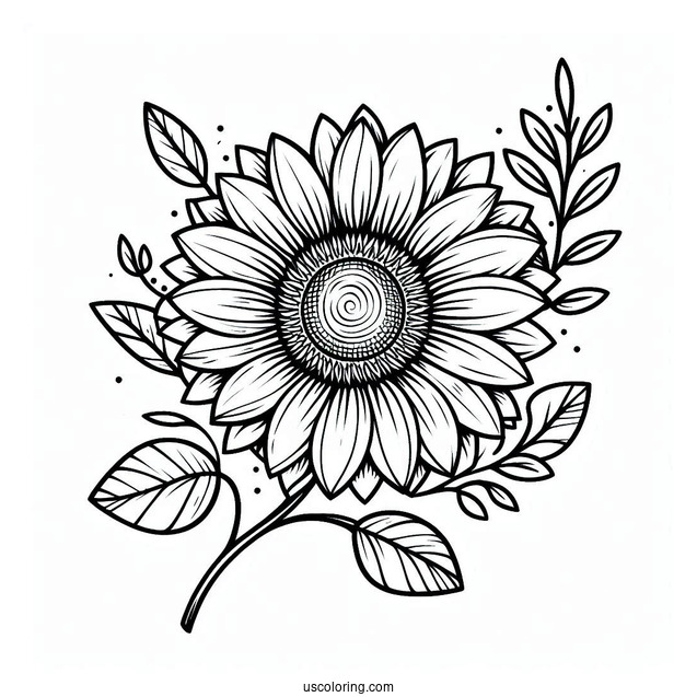 Simple Sunflower Coloring In