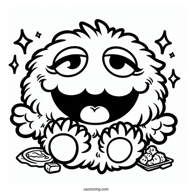 Kawaii Oscar The Grouch Coloring Sheet