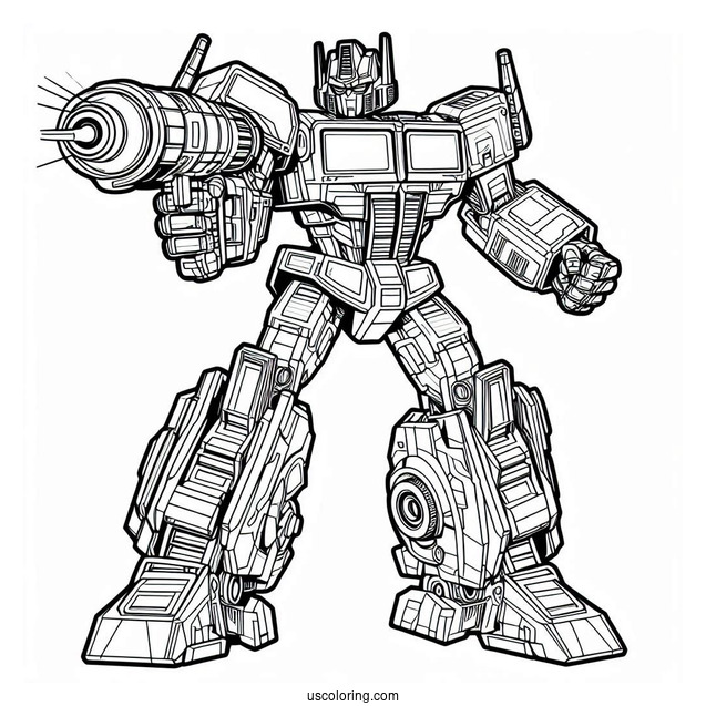 Optimus Prime Coloring Page Shooting Ion Blaster For Kids