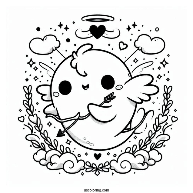 Sumikko Gurashi Coloring Page As Cupids In The Sky