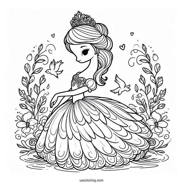 Swan Princess Coloring Page Of Odette