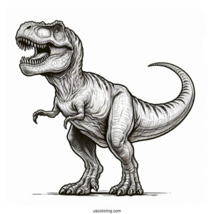 Detailed Tyrannosaurus Rex Coloring Sheet