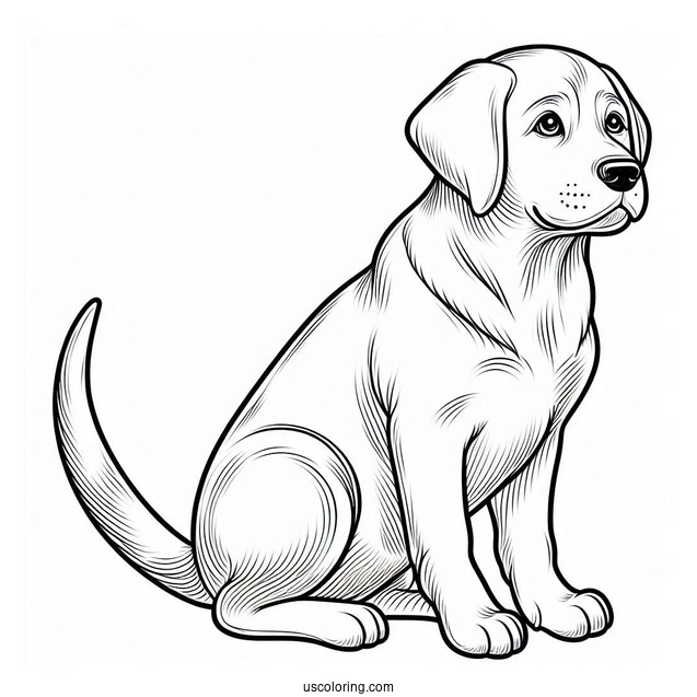 Easy Outline Of Labrador Retriever Coloring In