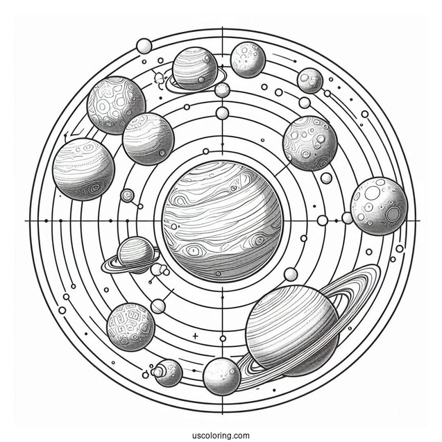 Solar System Map Including Pluto To Color
