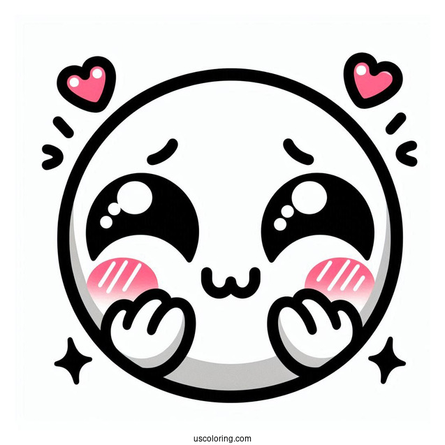 Hugging Face Emoji Coloring Page