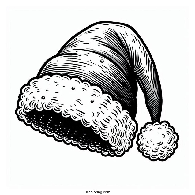 Santas Hat Coloring Page