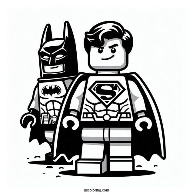 Lego Superman And Batman Coloring For Kids