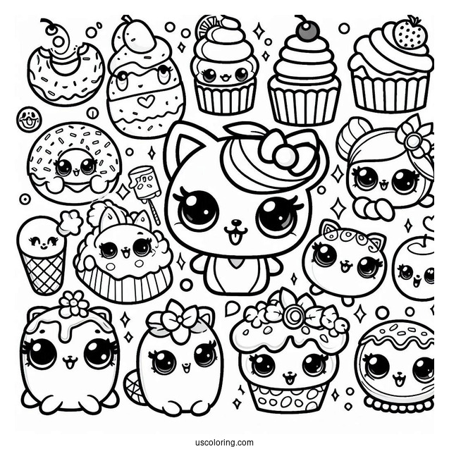 Coloring Page Of All The Shopkins