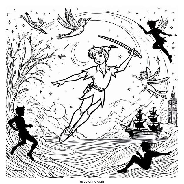 Peter Pan Coloring Page For Kids