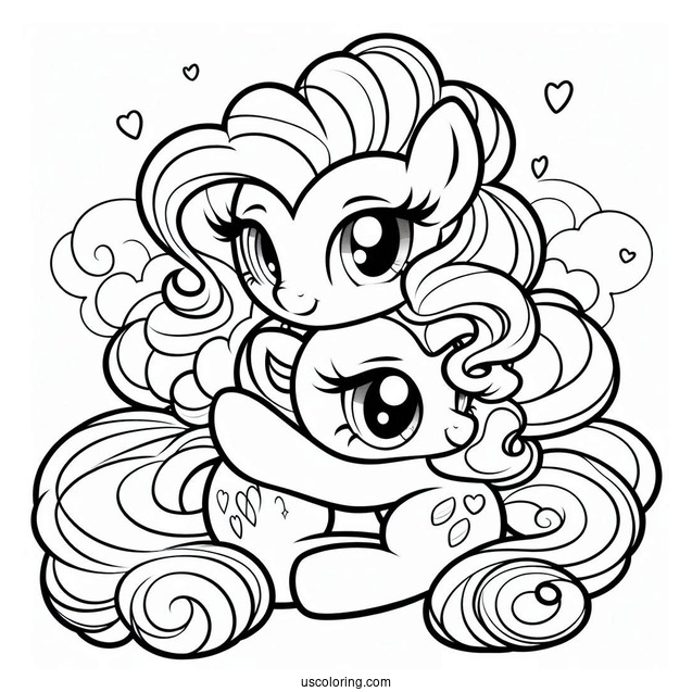 Pinkie Pie Coloring Page Of Trinity Pie Hugging