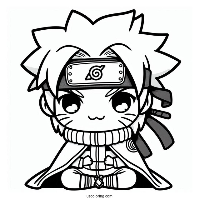Kawaii Naruto Coloring Page For Preschoolers