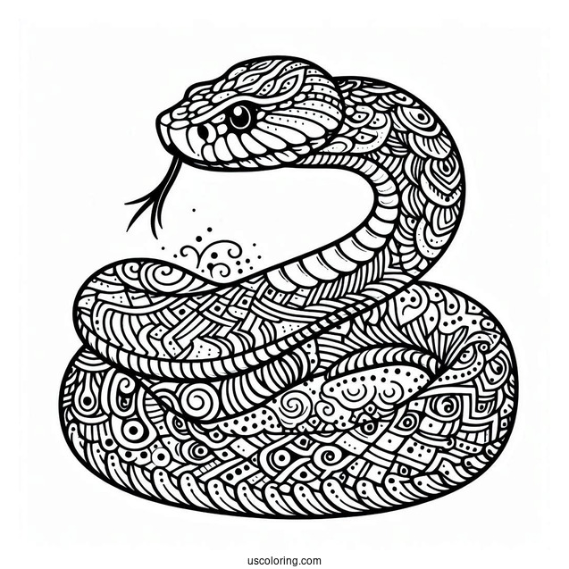 Deadly Rattlesnake To Color In