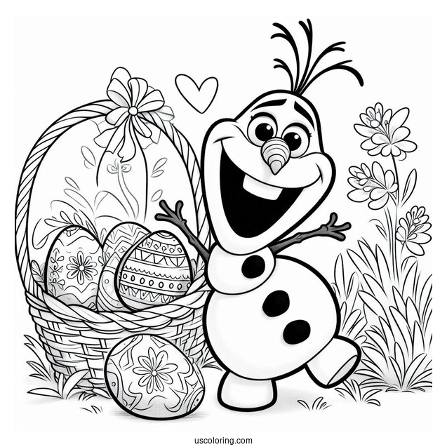 Easter Themed Olaf Coloring Page