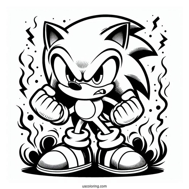 Angry Sonic To Color