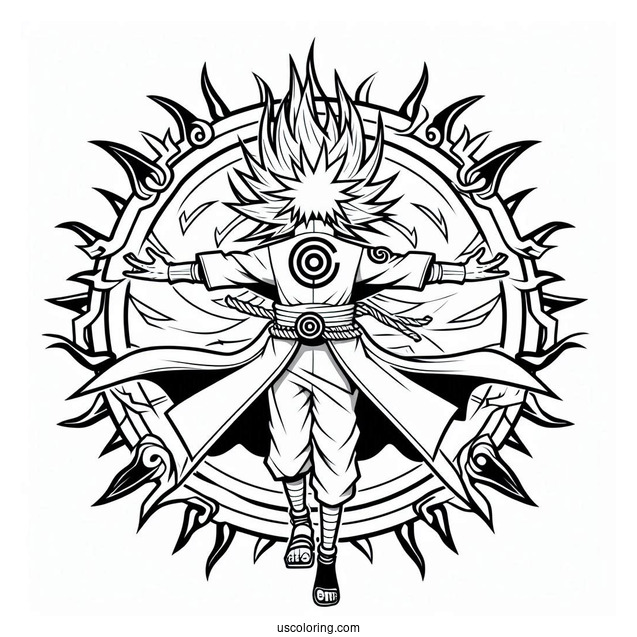 Kurama Chakra Mode Naruto Coloring Page