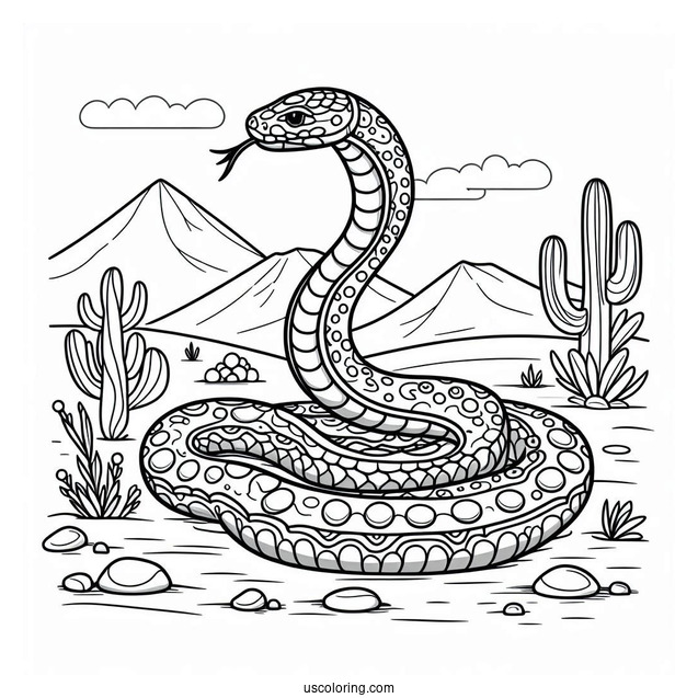 Snake Slithering In Desert