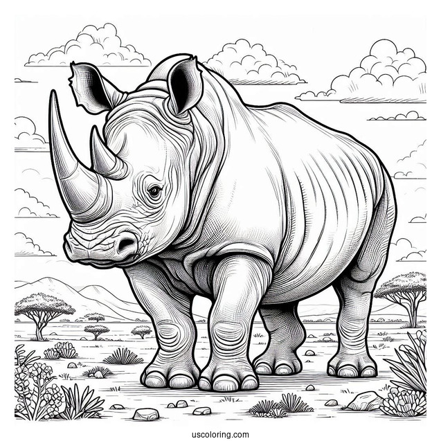 Adult Rhino Coloring Sheet