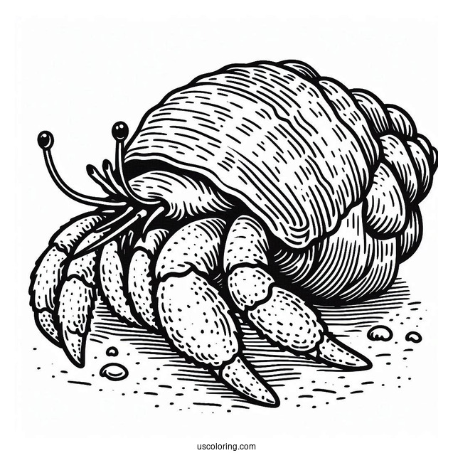 Simple Hermit Crab Coloring Page