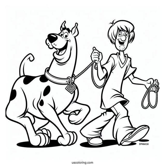 Scooby-Doo And Shaggy To Color
