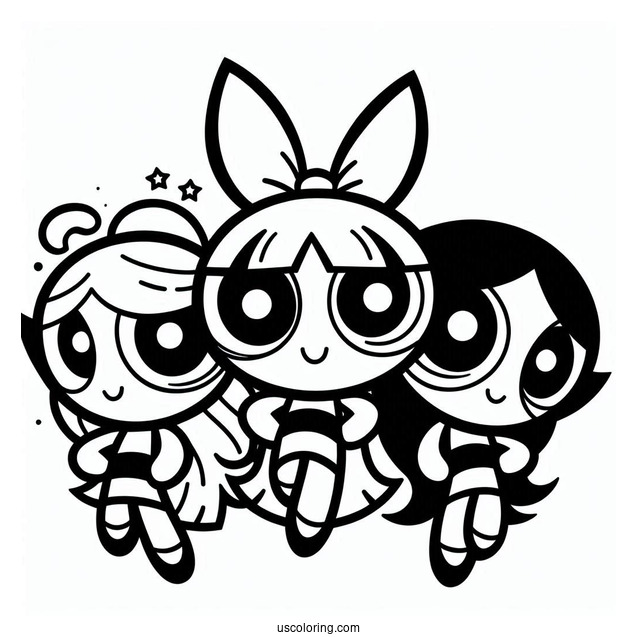 Powerpuff Girls Coloring Page For Kids