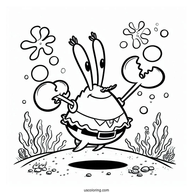 Pearl Krabs Jumping Coloring Page