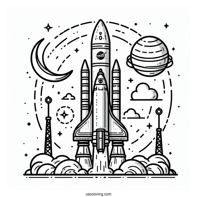 Space Launch System NASA Rocket To Color