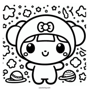 Sanrio Coloring Pages Of Simple Keroppi For Kids