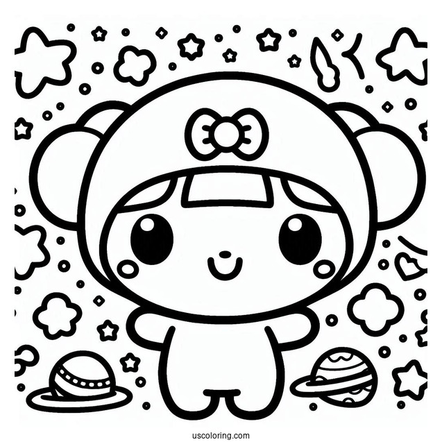 Sanrio Coloring Pages Of Simple Keroppi For Kids