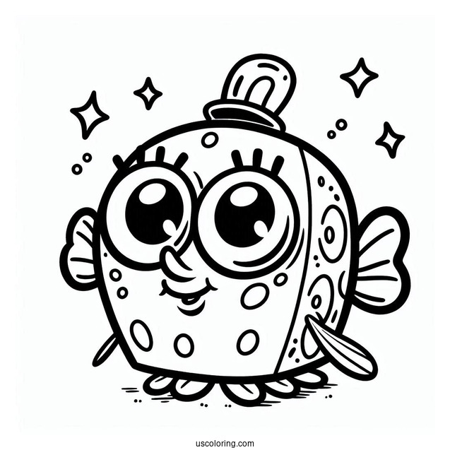 Fish Character From SpongeBob Tv Show To Color