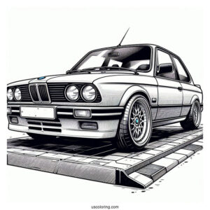 Parked BMW Coloring Page 3 Series E30