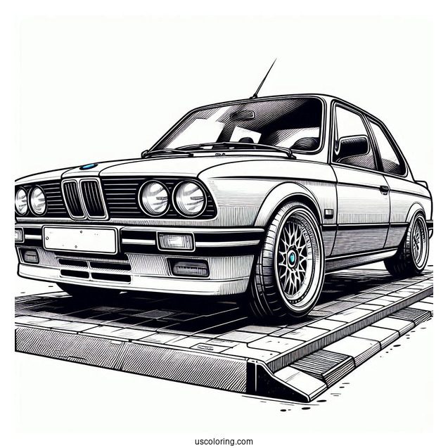 Parked BMW Coloring Page 3 Series E30