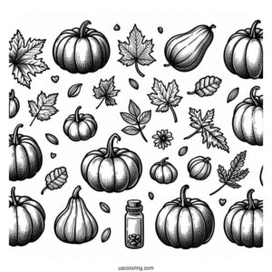Various Pumpkin Coloring Page To Color
