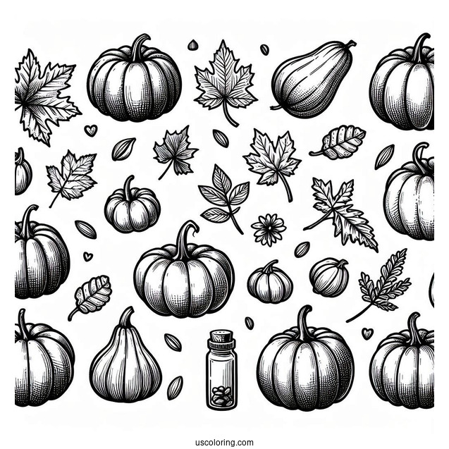 Various Pumpkin Coloring Page To Color