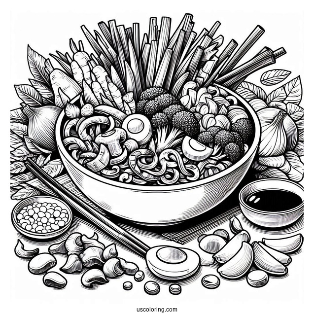 Asian Stir Fry To Color