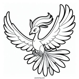 Ho-Oh Pokemon Soaring In The Sky