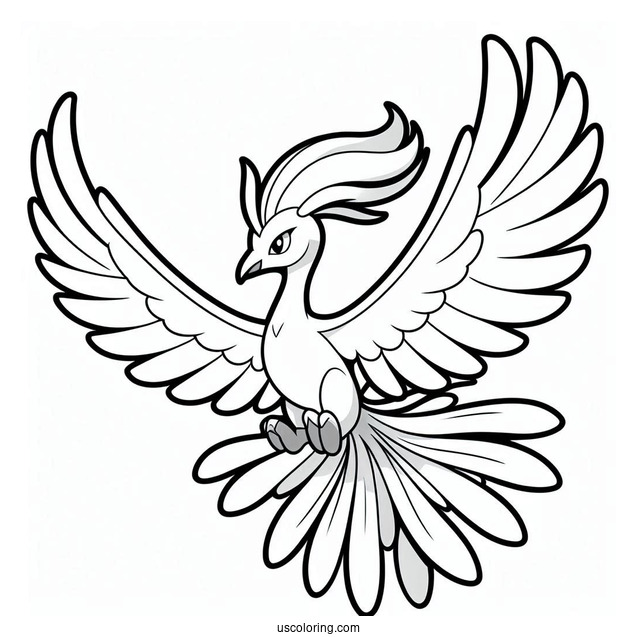 Ho-Oh Pokemon Soaring In The Sky