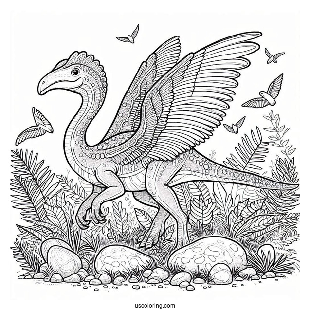 Simple Saurolophus Coloring Page For Kids