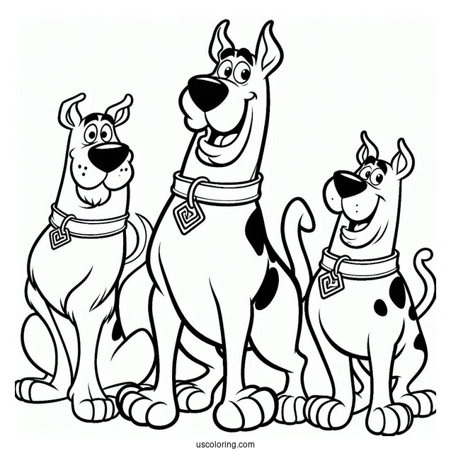 Scooby-Doo Dog With Friends Coloring Sheet