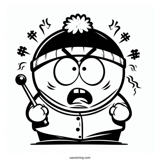 South Park Coloring Page Of Angry Eric Cartman
