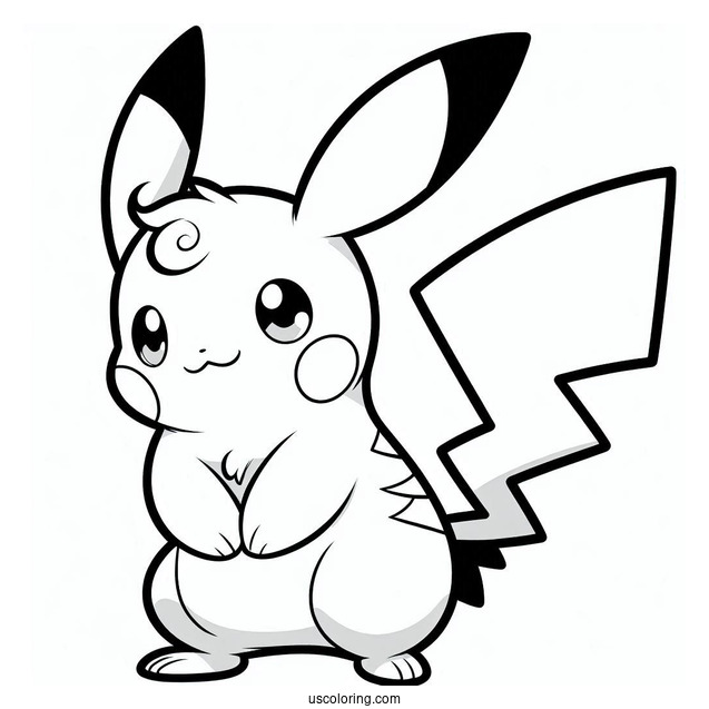 Easy Alolan Raichu Coloring Page For Preschoolers