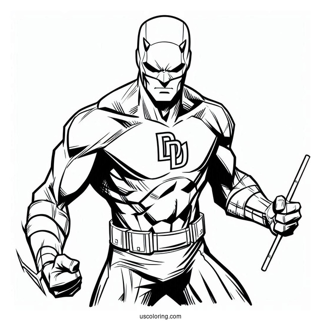 Outline Of Daredevil Coloring Page For Kids
